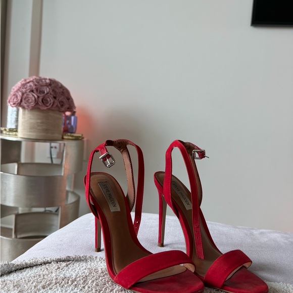 Steve Madden Strappy Red Heels - Picture 1 of 8
